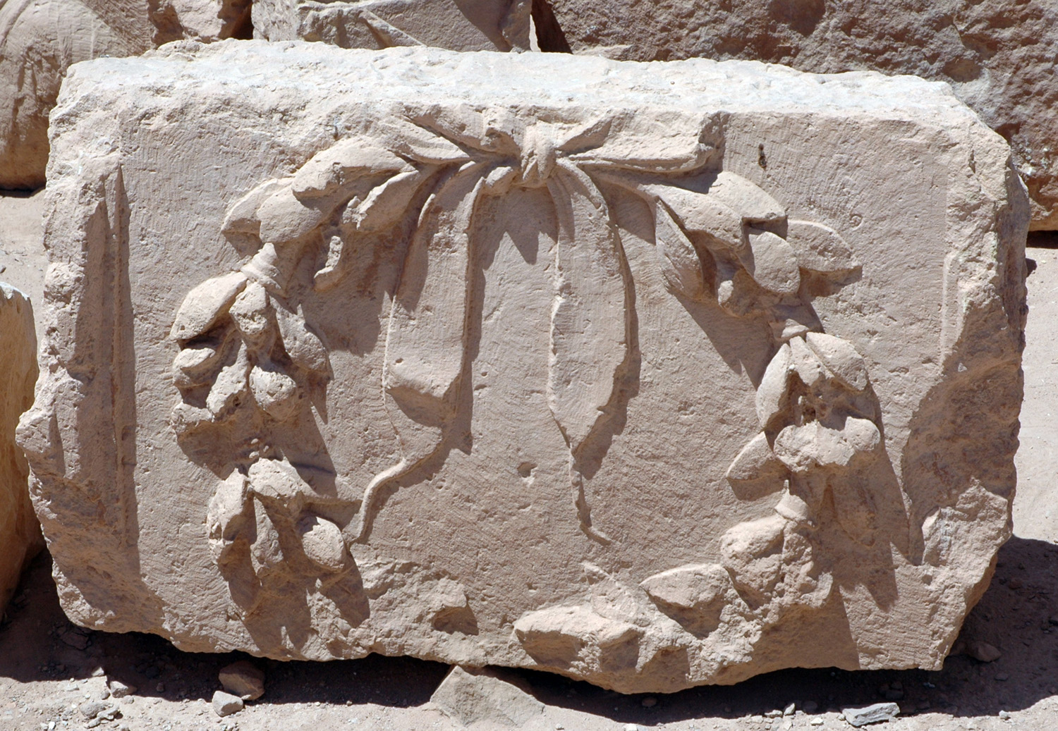 Stone wreath found at Petra, Jordan