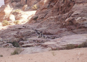 Archaeologists on a mountain