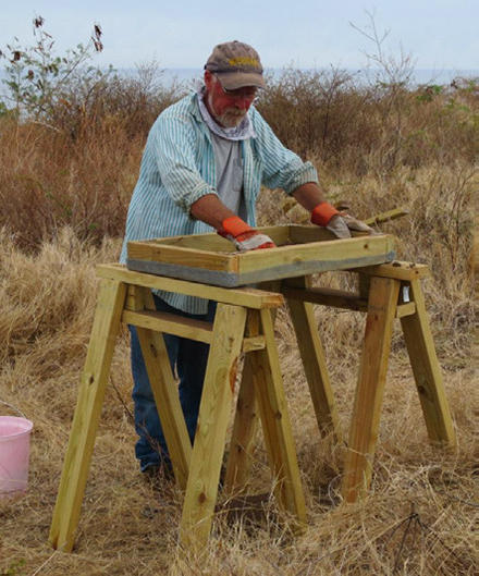 Man using sifter