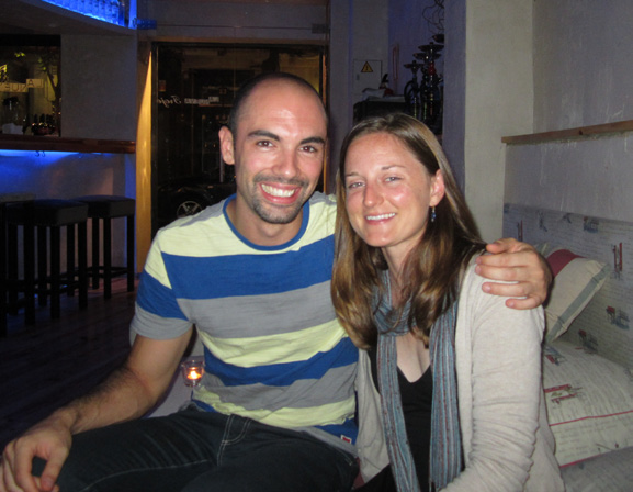 Man and woman smiling at camera